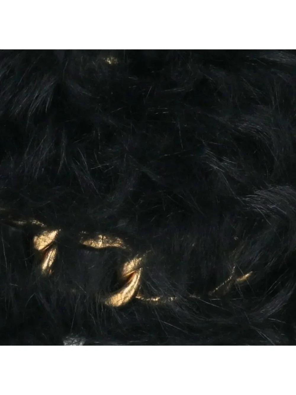 Chanel Shearling Fur Decoration Turnlock Chain Shoulder